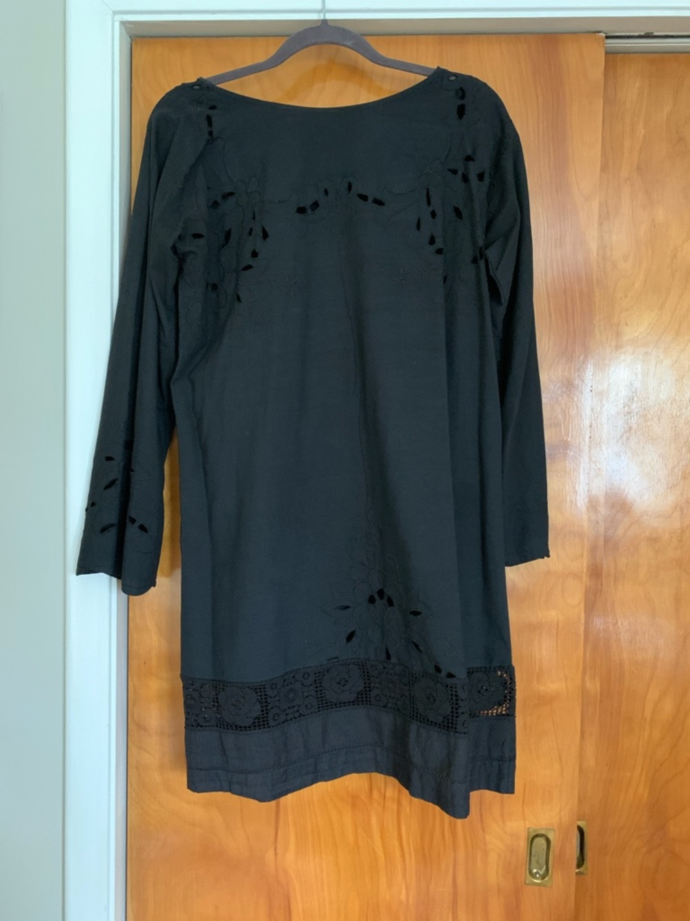 Place Nationale Black Embroidered Women’s Dress